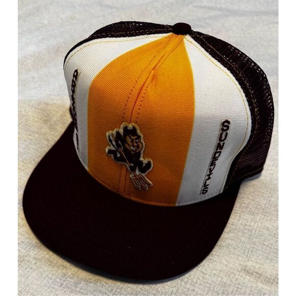 Arizona Sundevils State University Hat AJD Lucky Stripe Snapback Vintage - Picture 2 of 5